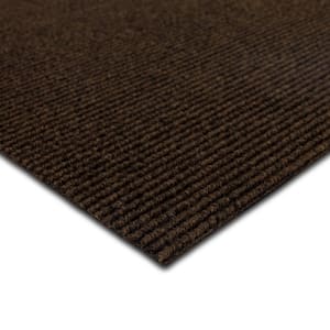 Wide Wale - Brown Commercial/Residential 18 x 18 in. Peel and Stick Carpet Tile Square (22.5 sq. ft.)