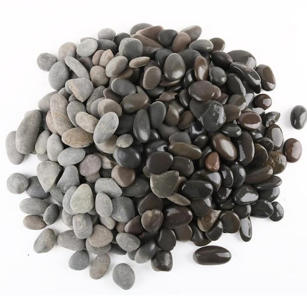 ATENGNES 0.20 cu. ft. 1 in. Natural River Rocks Mexican Beach Pebbles for Garden Landscape Stone Paving Stone Grey