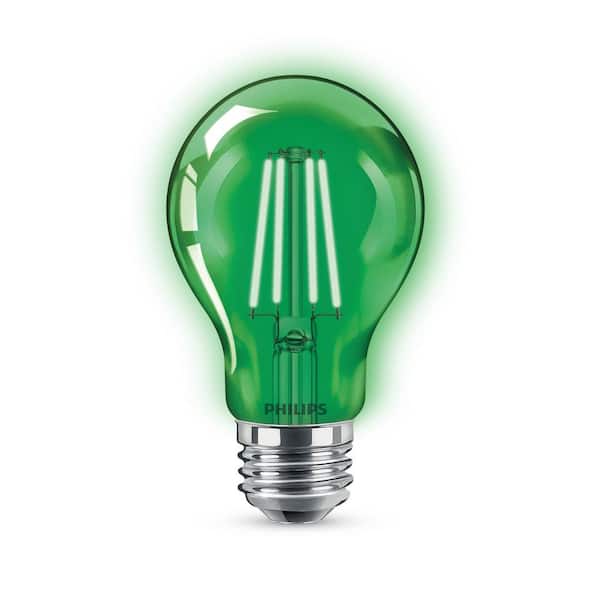 Ezel Jolly Laboratorium Philips 40-Watt Equivalent A19 Non-Dimmable E26 LED Light Bulb Green  (1-Pack) 568873 - The Home Depot