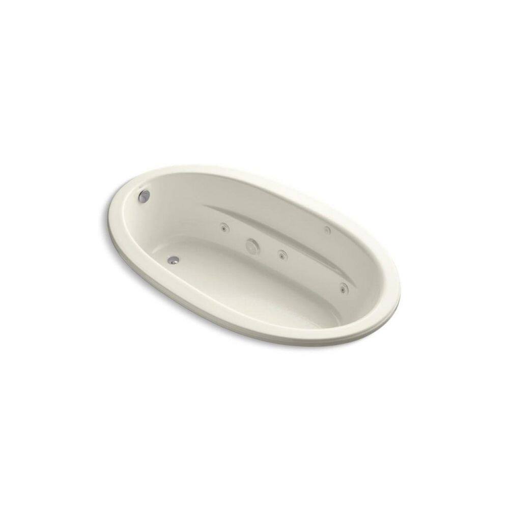 Sunward 72 in. x 42 in. Oval Whirlpool Bathtub with Left Drain in Biscuit price history on PriceWatchPro