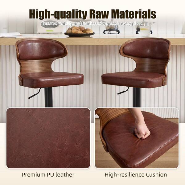 HOMEFUN 42.9 in. Mid-century Brown Microsuede High Back Metal Base