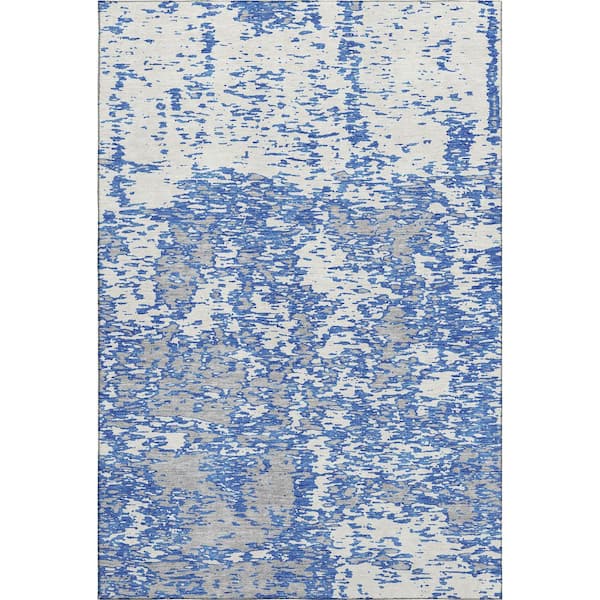 Addison Rugs Mayfield Premium Machine Washable Abstract AMF946 Blue 3 ft. x 4 ft. Area Rug