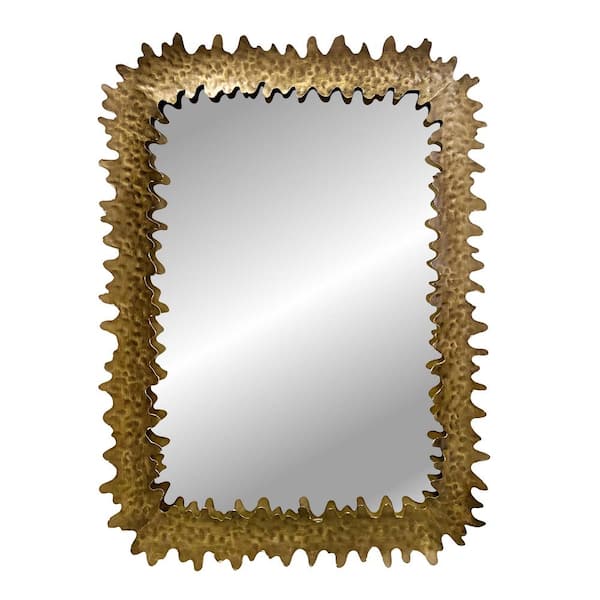 PETERSON ARTWARES Serrated Elegance: Grandiose Metal Frame Wall Mirror