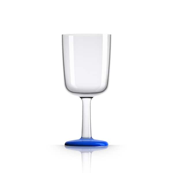 Palm Outdoor Australia Marc Newson Non-slip Forever-unbreakable 10 oz. Wine Glass Tritan with Klein-blue Non-Slip Base (2-Pack)