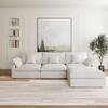 J&E Home 119.2 in. Slope Arm Linen L-shaped Oversized 4-Piece Modular Free Combination Sofa with Removerble Covers in. White JE-140WE-CS3+1