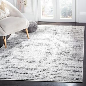 Adirondack Ivory/Silver 6 ft. x 9 ft. Striped Area Rug