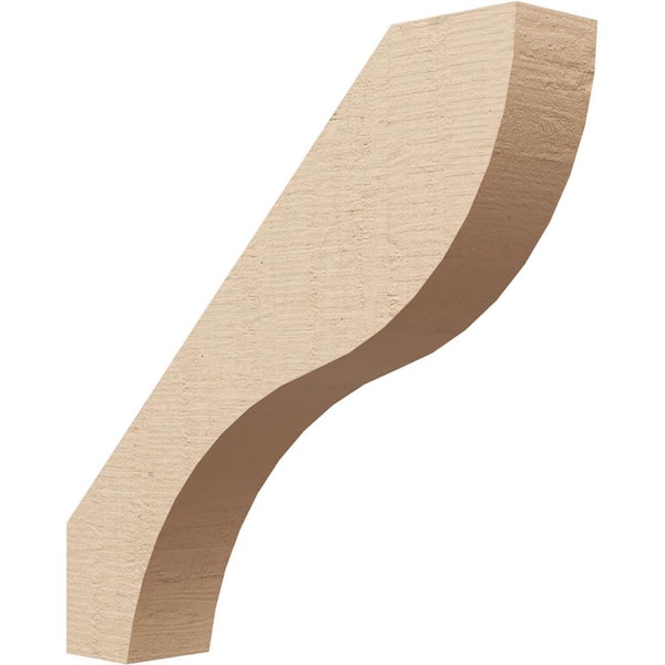 Ekena Millwork 3 in. x 16 in. x 16 in. Geneva Rough Cedar Woodgrain Timberthane Polyurethane Knee Brace, Primed