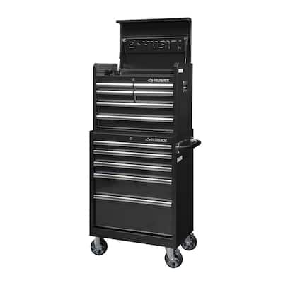 27 in. 11-Drawers Black Tool Chest and Cabinet