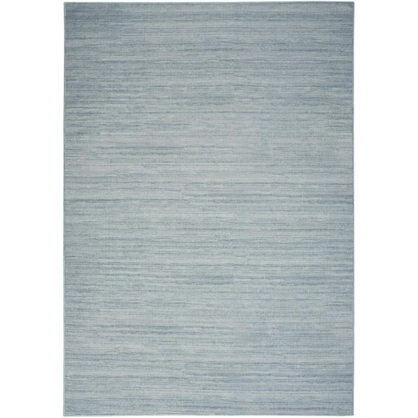 4 ft. x 6 ft. Aqua Abstract Washable Area Rug