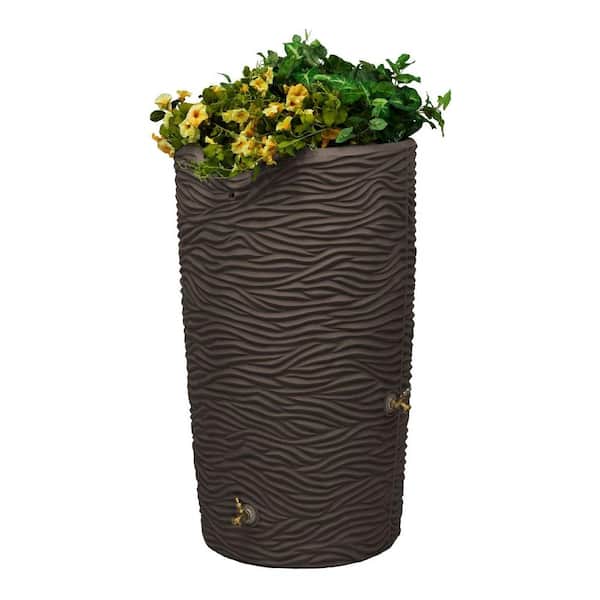 Impressions Palm 65 Gal. Oak Rain Barrel
