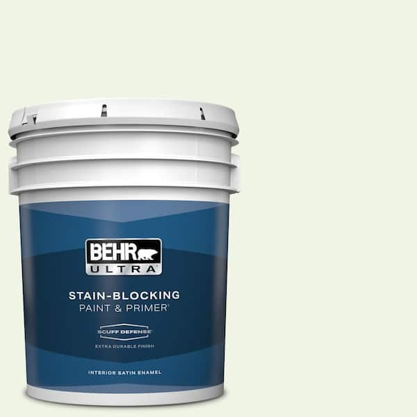 BEHR ULTRA 5 gal. #M370-1 Fresh Dew Extra Durable Satin Enamel Interior Paint & Primer