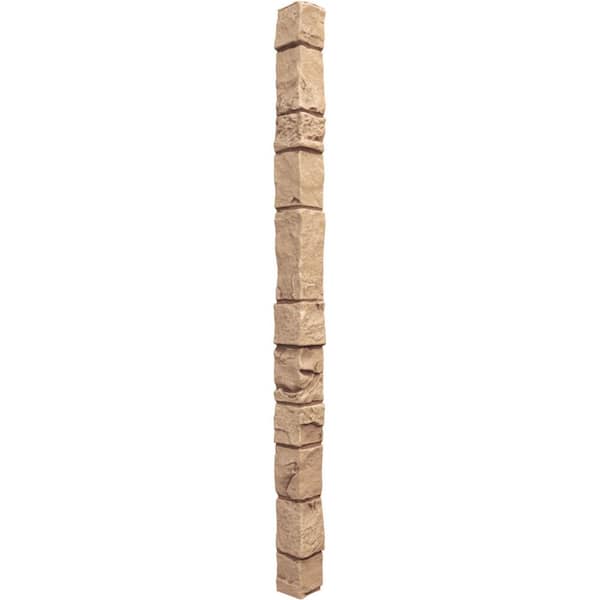 Ekena Millwork 3 in. x 3 in. Wheat Field Composite Universal Outside Corner for StoneWall Faux Stone Siding Panels