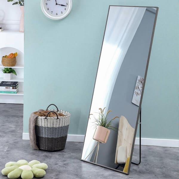 Unbranded Hot Seller Gray 23 in. W x 65 in. H Rectangle Solid Wood Full Length Mirror, Dressing Mirror, Decorative Mirror