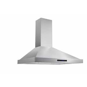 36 in. W Convertible Wall Mount Range Hood with 2 Charcoal Filters in Stainless Steel
