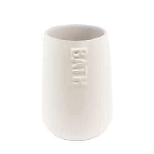 Bath D Collection Freestanding Water Tumbler-Toothbrush Holder Dolomite White