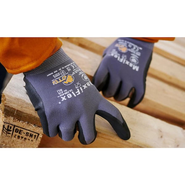 3 Pack 34-874 3XL MaxiFlex Ultimate Nitrile Grip Work Gloves Size