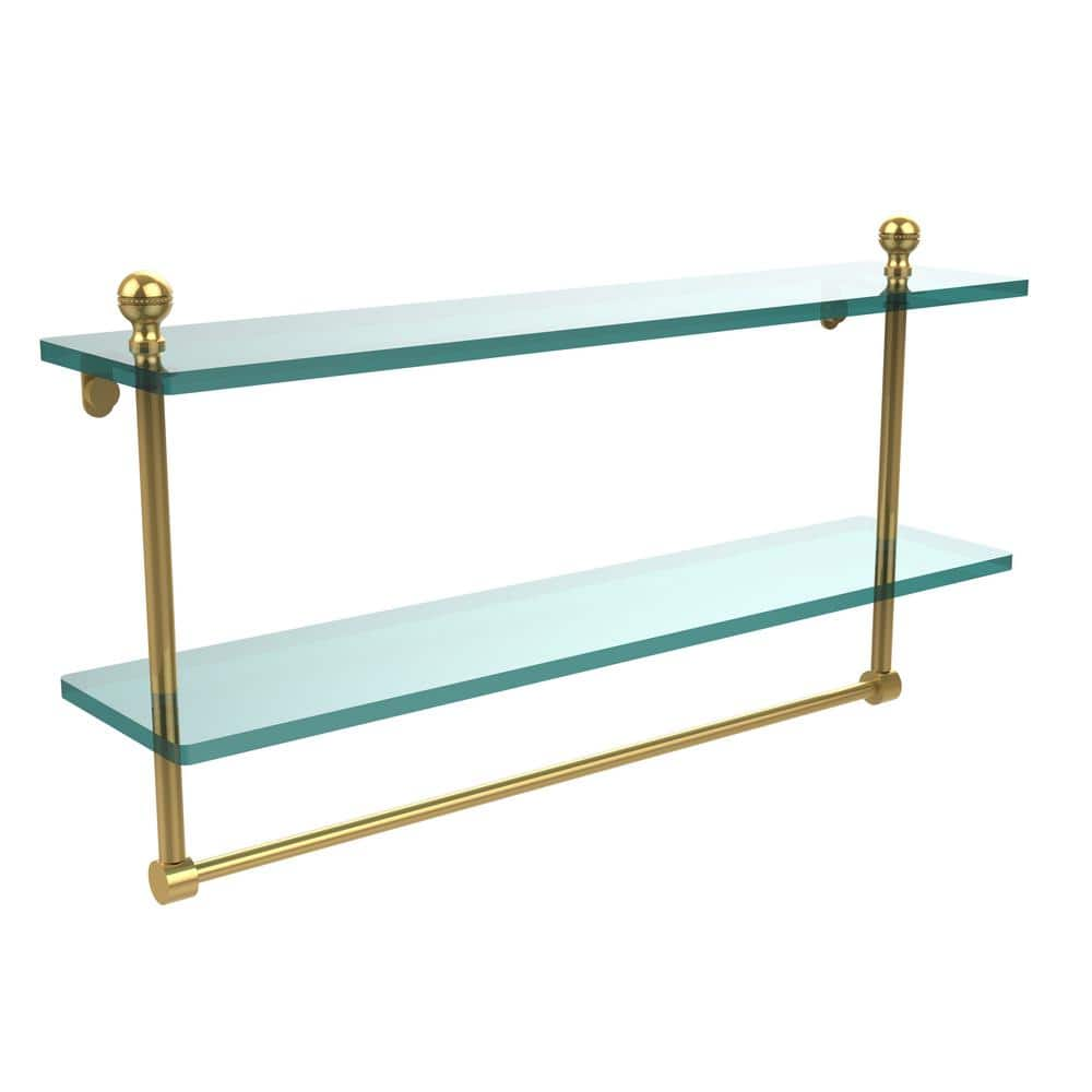 Allied Brass Mambo 22 in. L x 12 in. H x 5 in. W 2-Tier Clear