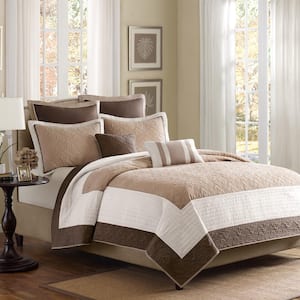 Danville 7-Piece Beige Full/Queen Reversible Coverlet Set