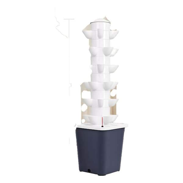 30-Plant Hydroponic Tower Kit with Silent Pump, Timer, and Adapter for Indoor/Outdoor Herbs, Fruits, and Vegetables