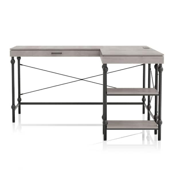 Conway Wood Writing Desk with Storage Gray - Threshold™