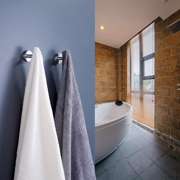 DOUBLE BATHROOM ROBE HOOK Silver Chrome Towel Bathrobe Coat Clothes Door Hanger 