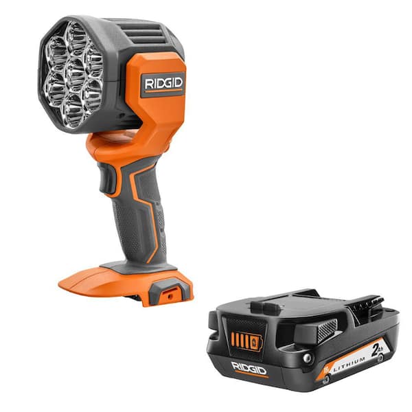 18V Cordless LED Spotlight with 2.0 Ah Lithium-Ion Battery