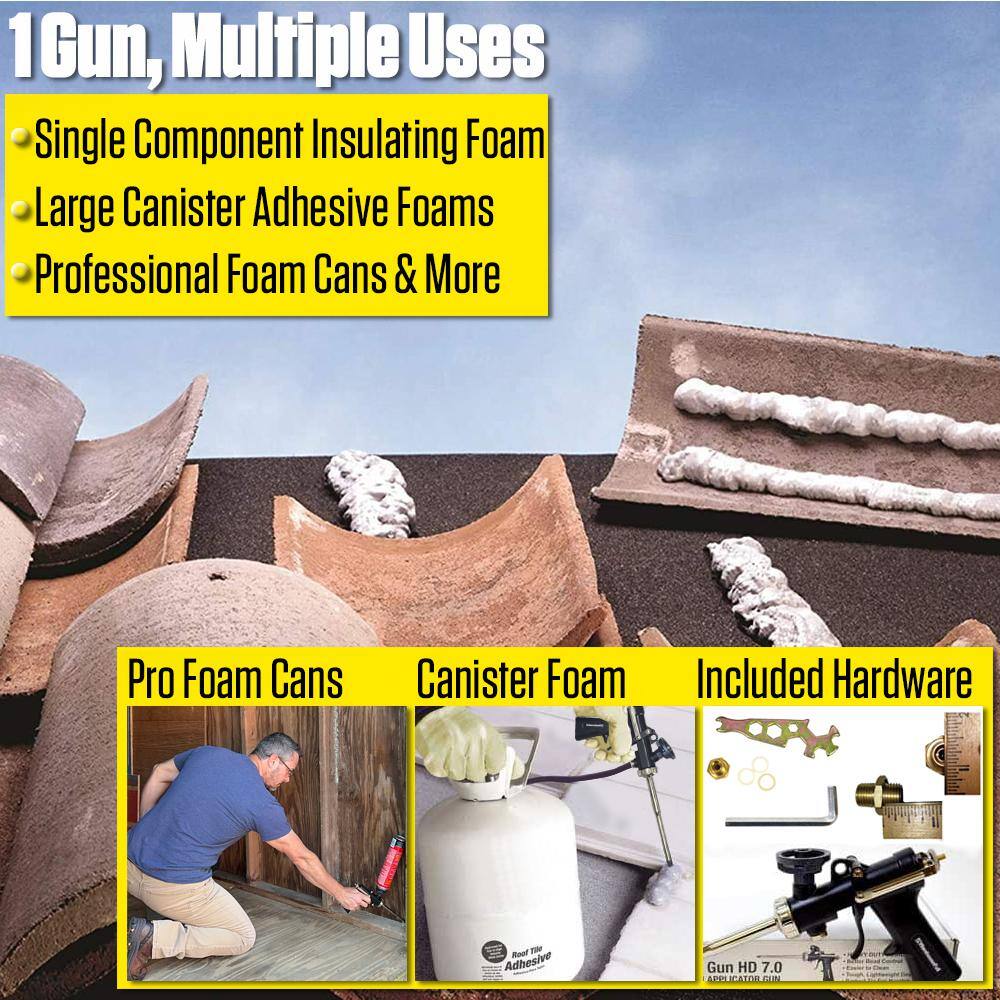 Heavy Duty Black and Silver Convertible Foam Dispensing Gun