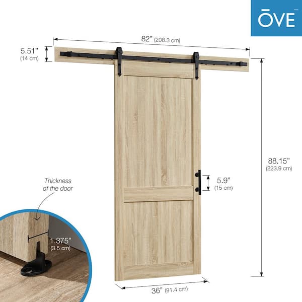 OVE Decors Dorian 36 in. x 84 in. Textured White Double Sliding Barn Door  with Solid Core and Victorian Soft Close Hardware Kit 15DKB-SHD336-10 - The  Home Depot