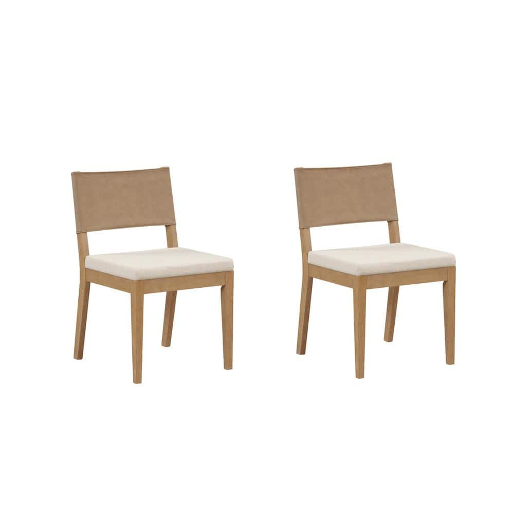 Nathan James Set of 2 Linus Dining Chair Brown Faux Leather