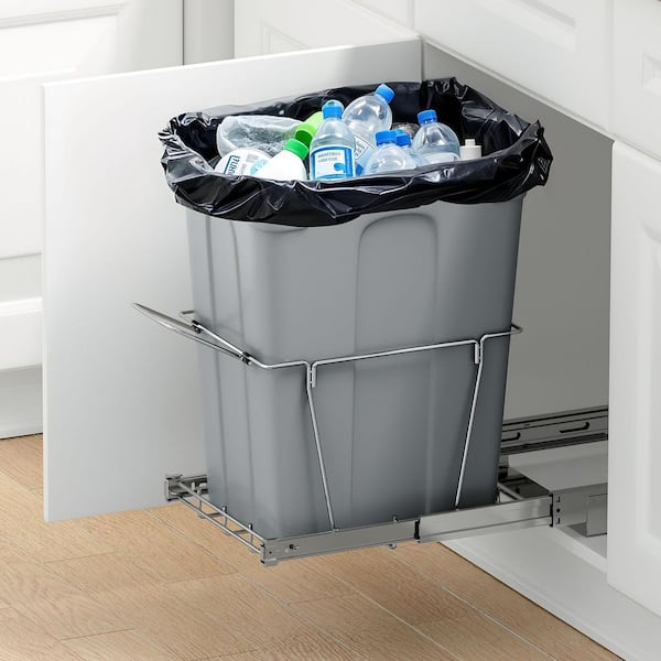 SKYSHALO 35QT. Pullout Trash Can for Kitchen Cabinet, Under Sink