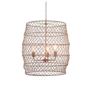 Brice 3-Light Tan Rope Pendant