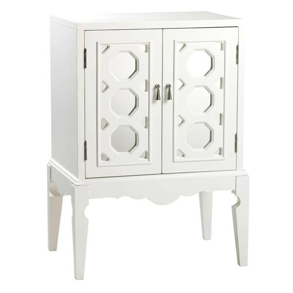 Unbranded 34.5 in. H x 24.5 in. W White Reflections Addie Small Cabinet