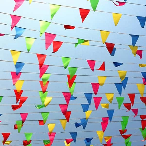 Novelty Place 8 in. x 11 in. Multi-Color Bunting Flags- Pennant