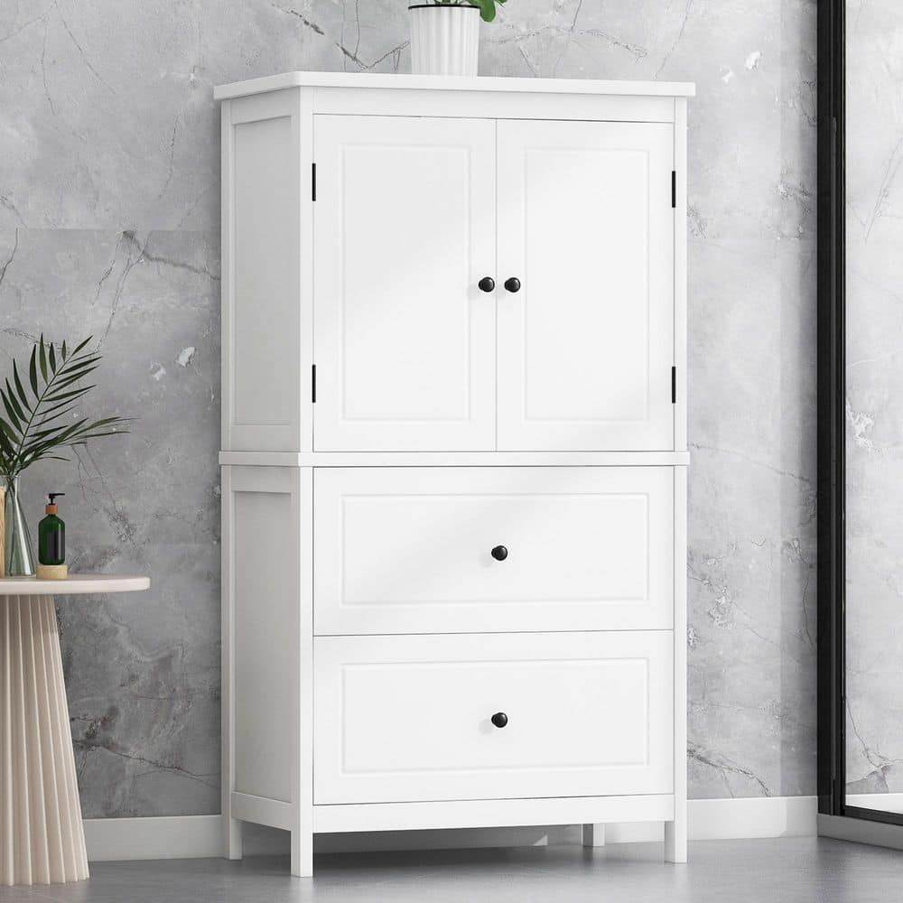 XUJMK 24 in. W x 12 in. D x 43 in. H White Linen Cabinet, Bathroom