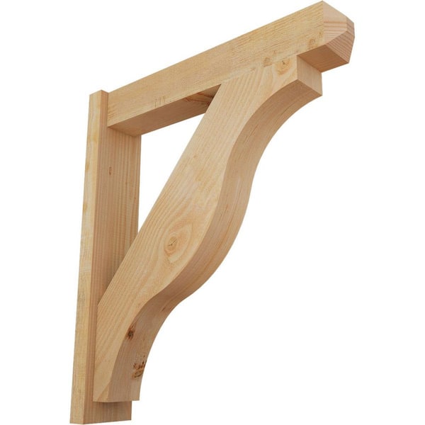 Ekena Millwork 6 in. x 34 in. x 30 in. Douglas Fir Fuston Craftsman Rough Sawn Outlooker