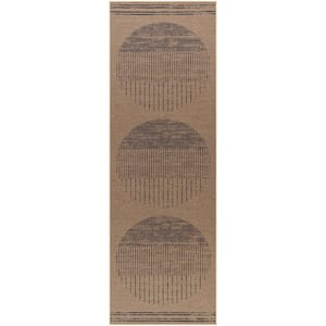 Ez Jute 2 ft. x 8 ft. Brown/Black Tribal Indoor Runner