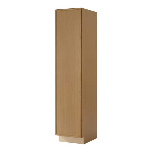 Leyton 18 in. W x 24 in. D x 84 in. H Ready to Assemble Plywood Slim Shaker Utility Pantry Kitchen Cabinet in White Oak