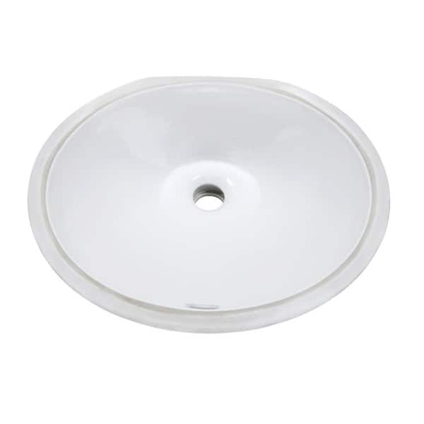 DECOLAV Classically Redefined Oval Undermount Bathroom Sink in White