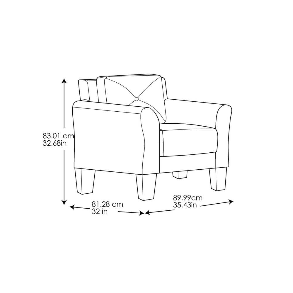 Harvard Brown Microfiber Accent Chair with Wood Frame