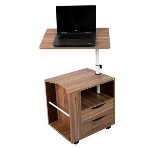 23.75 in. Rectangular Brown Laptop Desk with Adjustable Height Feature