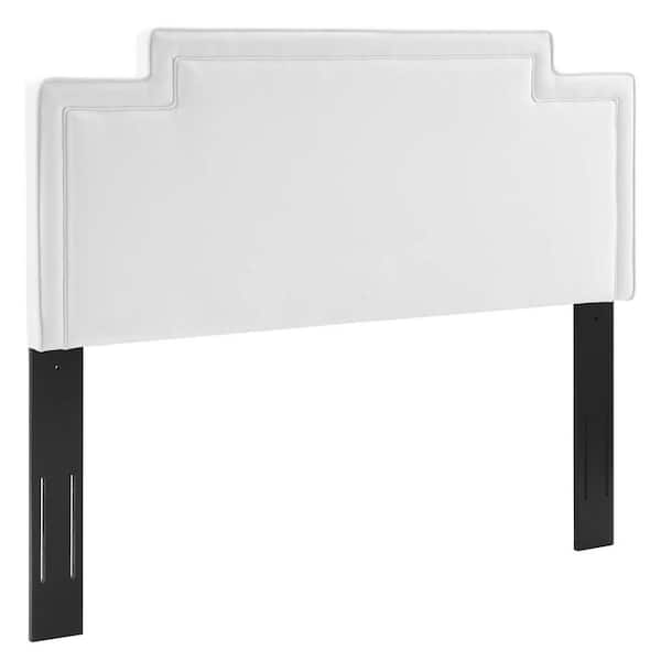MODWAY Transfix Performance 78.5 in. Velvet King/California King Headboard in White