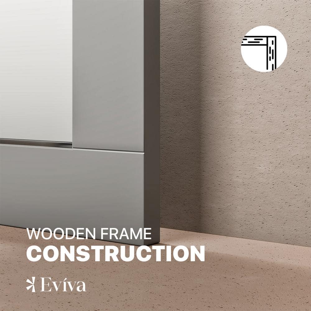 Brushed Wood 48" Rectangular Vanity Wall Mirror