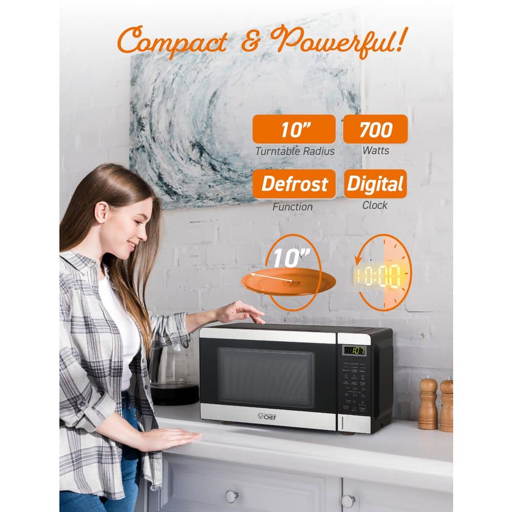 Compact Stainless Steel Microwave Oven for RV with Digital Display