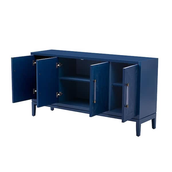 COWLOWN 59.6 in. W x 15.7 in. D x 31.5 in. H Bathroom Navy Blue Linen Cabinet