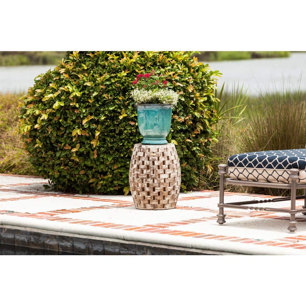 Rustic Natural Reclaimed Wood Oval Garden Stool