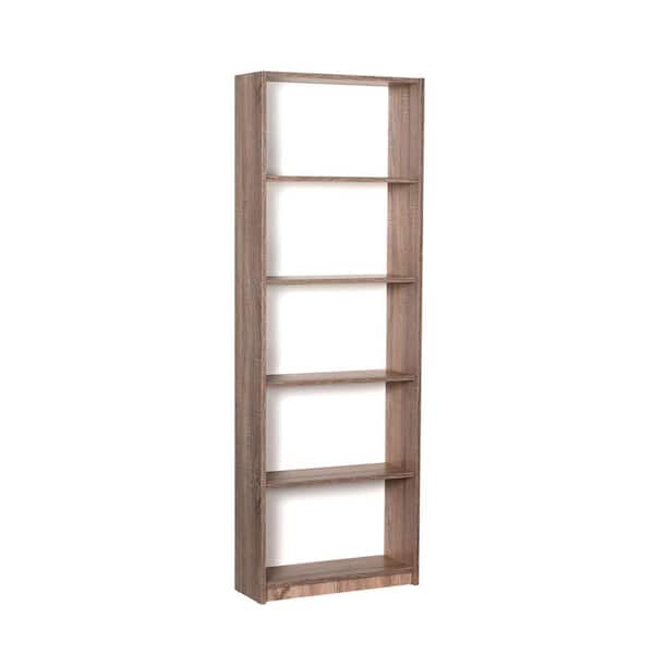 Regency Niche Leona 66.5 in. Latte 5-Shelf Standard Bookcase