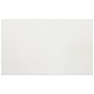 Homespun Noodle 20 in. x 34 in. Artic White Polyester Machine Washable Bath Mat