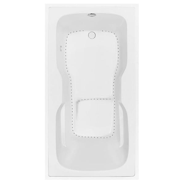 Aquatic Serenity 3 - 72 in. Rectangular Bathtub with Reversible Drain in Acrylic Drop-in DriftBath and Chromotherapy White
