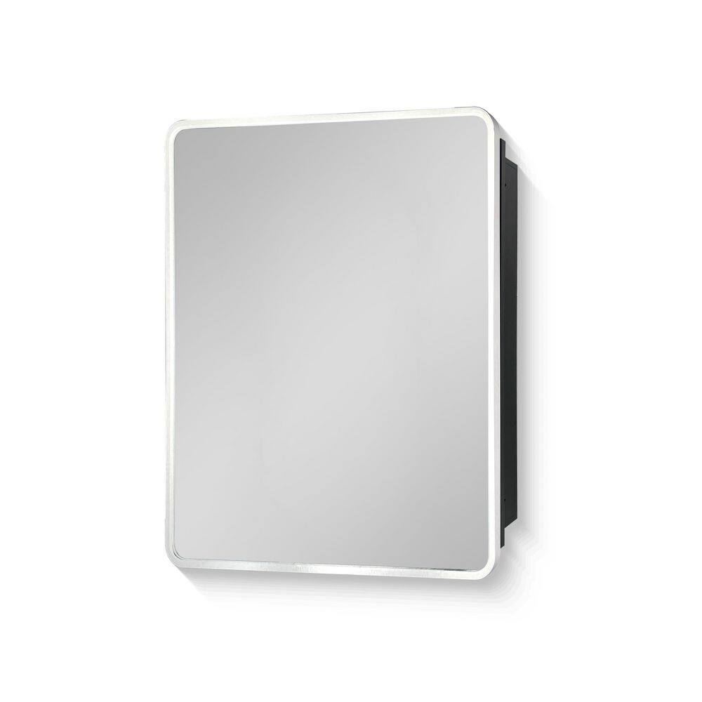 24 in. W x 30 in. H Rectangular Silver Iron Medicine Cabinet with Mirror, Recessed or Surface Mount, Removable Shelves price history on PriceWatchPro