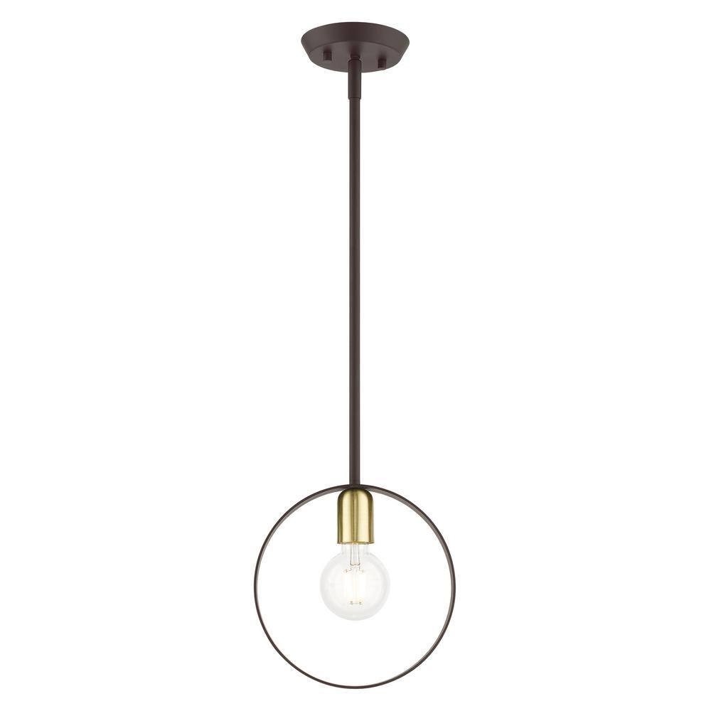 Modesto Mini Bronze and Satin Brass LED Pendant Light